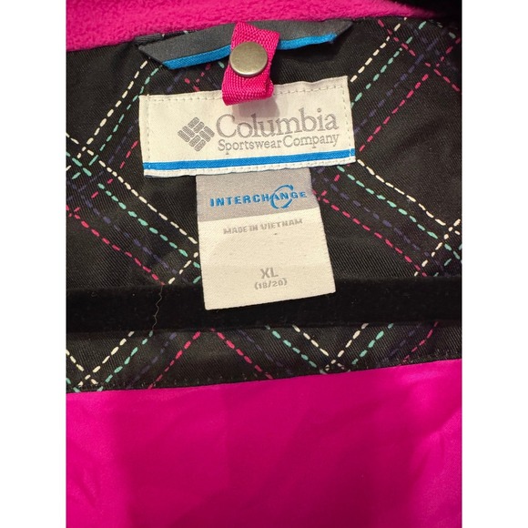 Columbia Girls Interchange Jacket Omni Tech SHELL ONLY Pink Plaid Size XL 18/20 - Picture 5 of 15